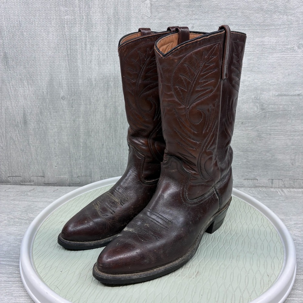 Vintage Red Wing Pecos Boots Mens 9D Mostique Brown Leather Western USA 9801
